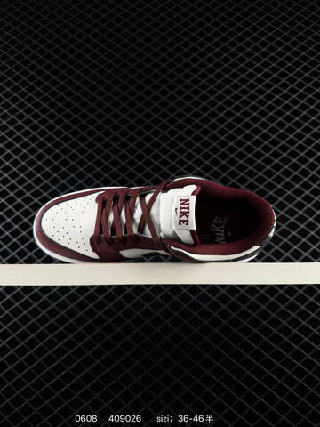 Nike Dunk Low White Burgundy Black EU 36-46 Skate - Unisex (BS-70895)