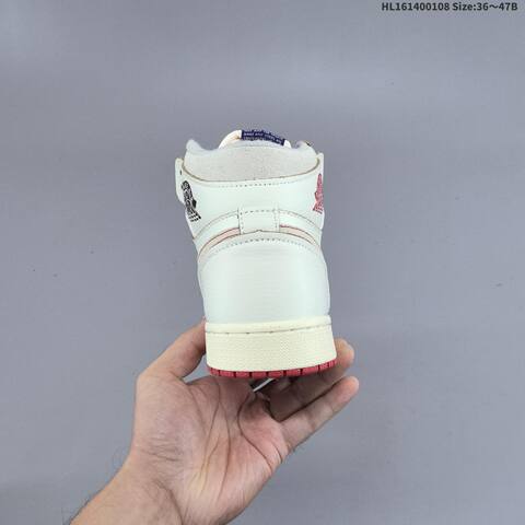 Nike Air Jordan 1 Retro High White Grey Red 36-47 Basketball - Unisex (BS-67054)