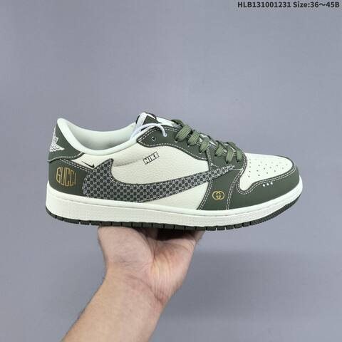 Jordan Air Jordan 1 Low White Olive Green EU 36-45 Casual - Unisex (BS-67159)