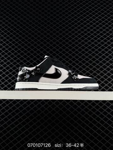 Nike SB Dunk Low Pink Flowers IV4726 Black Light Grey White EU 36-42 Skate - Unisex (BS-70316)