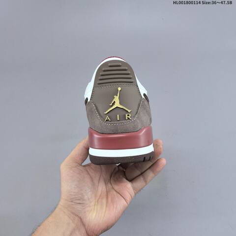 Jordan Legacy 312 Low White Burgundy Taupe Brown 36 47 5B Lifestyle - Unisex (BS-66980)