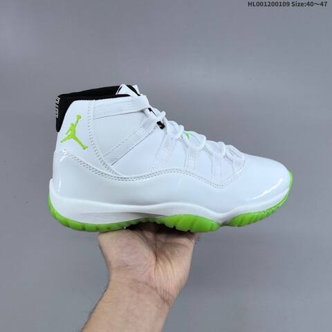 Jordan Air Jordan 11 Retro White Green Black 40 47 Basketball - Men's (BS-67045)