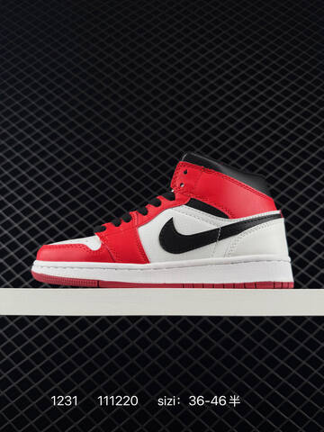 Jordan Air Jordan 1 Mid 554724 173 White Red Black EU 36-46 Basketball Shoe - Unisex BS-79927