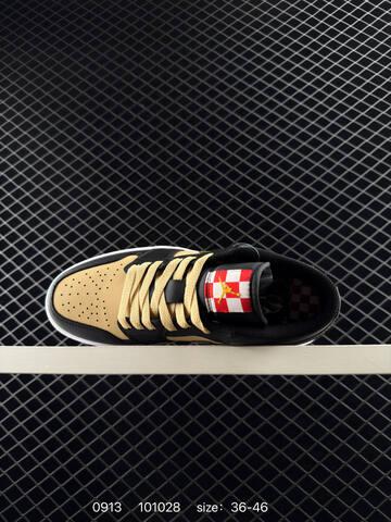 Jordan Air Jordan 1 Low HQ2016-200 Black Gold White Red EU 36-46 Basketball Shoe - Unisex BS-80724