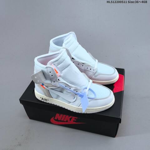 Jordan Off-White x Air Jordan 1 Retro High OG White EU 36-46 Basketball - Unisex (BS-65996)