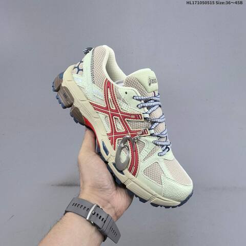 ASICS GEL-KAHANA 8 Cream Beige Red Blue EU 36-45 Trail Shoe Trail Running Sneakers - Unisex BS-68834