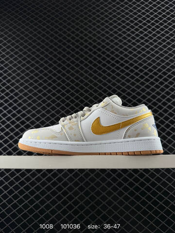 Jordan Air Jordan 1 Low 553558-118 White Gold Grey Gum EU 36-47 Basketball Shoe - Unisex (BS-80564)