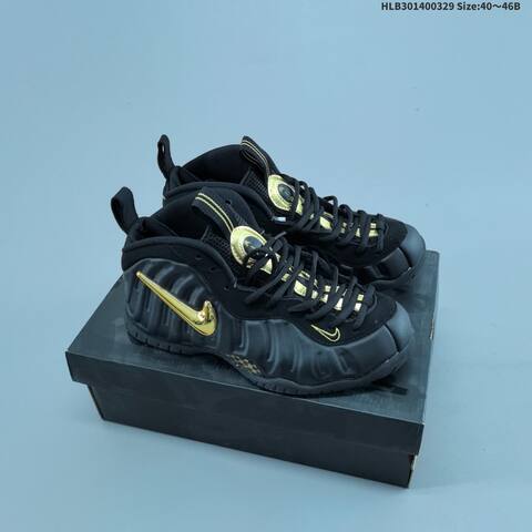 Nike Air Foamposite One Black Metallic Gold EU 40-46 Basketball Shoe - Men s BS-61061