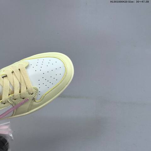 Nike Air Jordan 1 Low Cream White Pink 36 47 5 Lifestyle - Unisex (BS-66122)