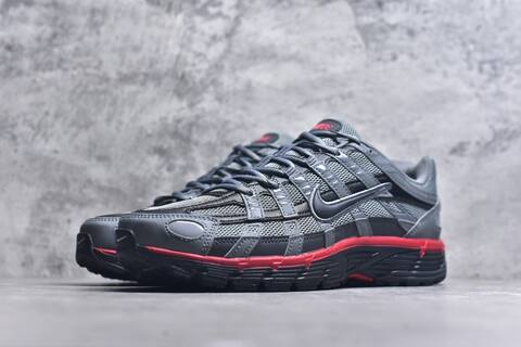 Nike P-6000 Grey Black Red Running Shoe (BS-59671)