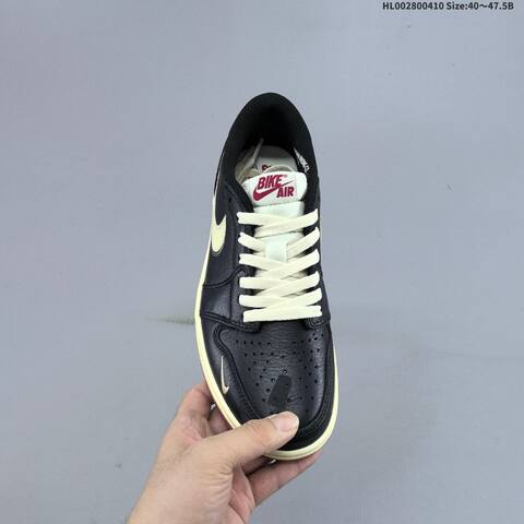 Jordan Nigel Sylvester x Air Jordan 1 Low OG SP Better With Time Black Sail Burgundy EU 40-47 5 Lifestyle - Men's (BS-66258)