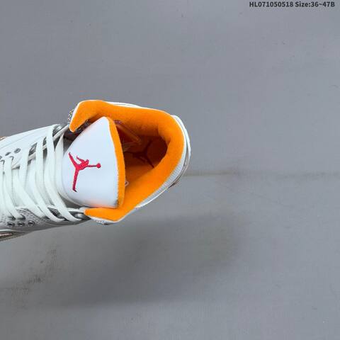 Jordan Air Jordan 3 Retro White Orange Red With Elephant Print Accents 36 47B Basketball - Women's (BS-65931)