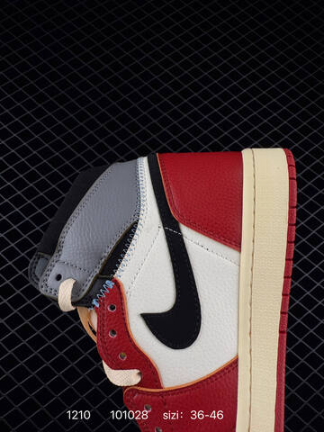 Jordan Union x Air Jordan 1 Retro High PK NRG White Red Black Grey Cream EU 36-46 Sneaker - Unisex BS-80082