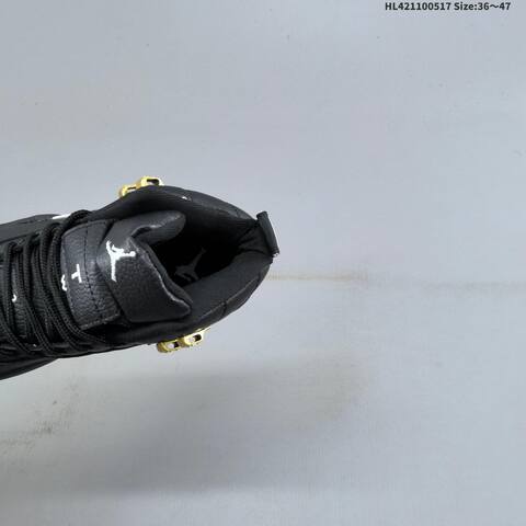 Jordan Air Jordan 12 Retro Black White Gold 36 47 Basketball - Unisex (BS-65938)