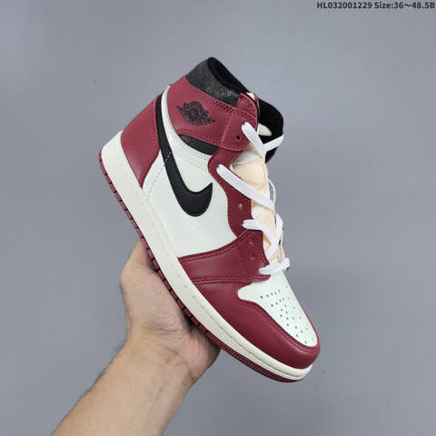 Jordan Air Jordan 1 High OG White Burgundy Black EU 36-48 5 Basketball - Unisex (BS-67197)