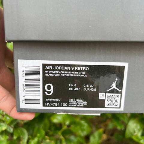 Jordan Air Jordan 9 Retro HV4794 100 White French Blue Flint Grey EU 42 5 Basketball Shoe - Men s BS-86735