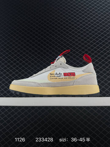 Nike Tom Sachs x Nike General Purpose Shoe Light Grey Off-white With Yellow Swoosh And Red Accents EU 36-45 5 Casual - Unisex (BS-77184)