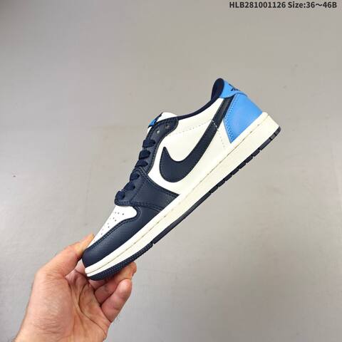 Jordan Air Jordan 1 Retro Low OG CZ0790-400 White Navy Blue EU 36-46 Basketball - Unisex (BS-63032)