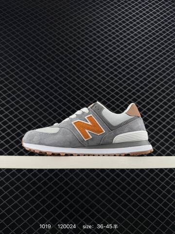 New Balance 574 Grey Orange White Brown EU 36-45 Sneaker - Unisex (BS-82701)
