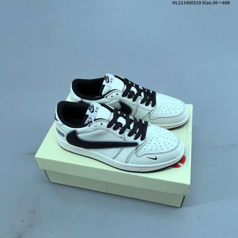 Nike Air Jordan 1 x Travis Scott White Black Teal 36 46B Lifestyle - Women's (BS-65929)
