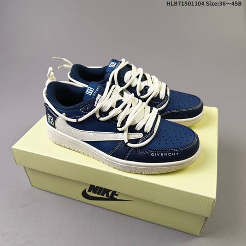 Givenchy Nike Air Jordan 1 x Travis Scott AIR JORDAN DIY Navy Blue And White (BS-63918)