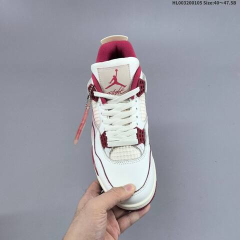 Jordan Air Jordan 4 Retro White Sierra Red 40 47 5 Basketball - Men's (BS-67103)