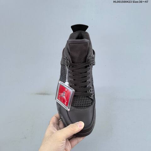 Jordan Air Jordan 4 Retro Triple Black Dark Gray 36 47 Basketball - Unisex (BS-66075)