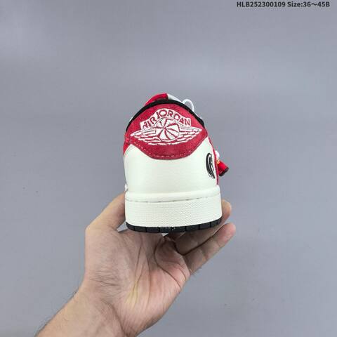 Nike Air Jordan 1 White Black Red 36 45B Basketball - Women's (BS-67035)