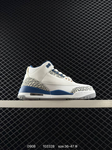 Jordan Air Jordan 3 Retro White Black Blue Grey EU 36-47 Basketball Shoe - Unisex BS-80743