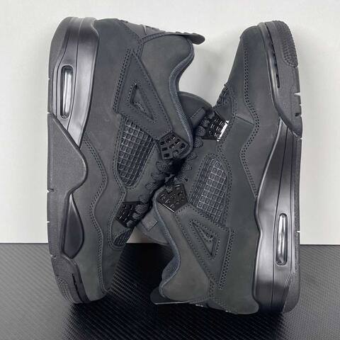 Jordan Air Jordan 4 Black Cat FV5029-010 Black Dark Grey Basketball Shoe BS-87271