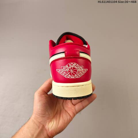 Jordan Air Jordan 1 Low Black Red With Cream Accents EU 36-46 Lifestyle - Unisex (BS-63925)