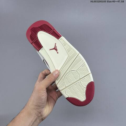 Jordan Air Jordan 4 Retro White Sierra Red 40 47 5 Basketball - Men's (BS-67103)