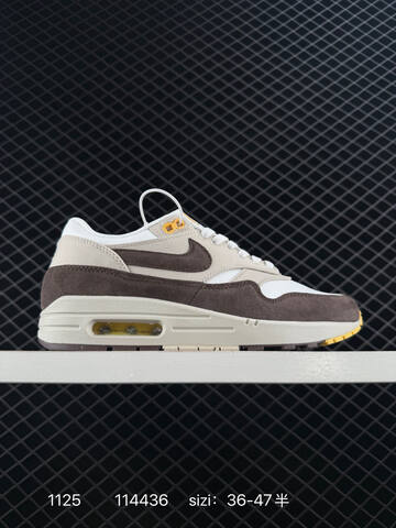 Nike Air Max 1 White Beige Brown Yellow EU 36-47 5 Running - Unisex (BS-74001)