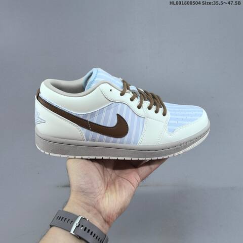 Jordan Air Jordan 1 Low White Light Blue Brown 35 5-47 5 Basketball - Unisex (BS-66045)