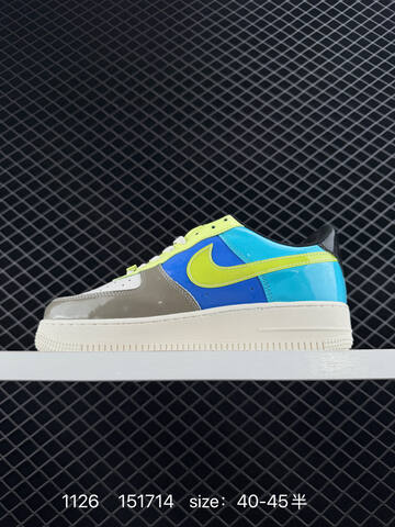 Nike Air Force 1 07 Black Grey With Blue Accents 36-45 5 Lifestyle - Unisex (BS-73997)