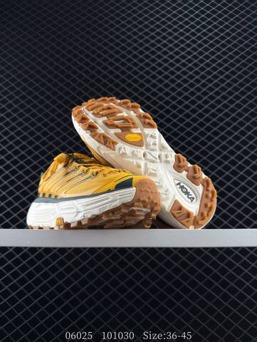 HOKA ONE ONE Mafate Speed Three 2 Yellow Dark Green White Gum Brown EU 36-45 Trail Shoe Trail Running Sneakers - Unisex (BS-86585)