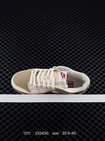 Nike SB Dunk Low Cream Khaki White Burgundy Brown 35 5-40 Skate - Unisex (BS-73765)