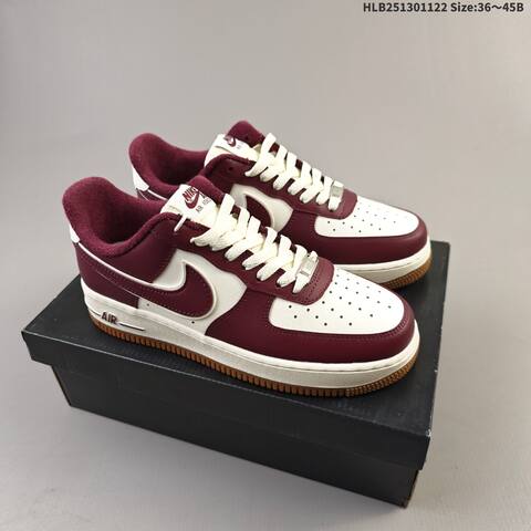 Nike Air Force 1 07 Sail Navy Burgundy Gum EU 36-45 Sneaker - Unisex BS-63246