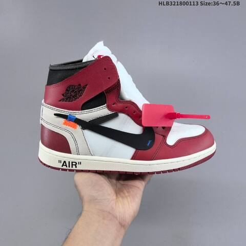 Nike Air Jordan 1 Retro High OG x Off-White White Red Black EU 36-47 5 Basketball - Unisex (BS-66987)