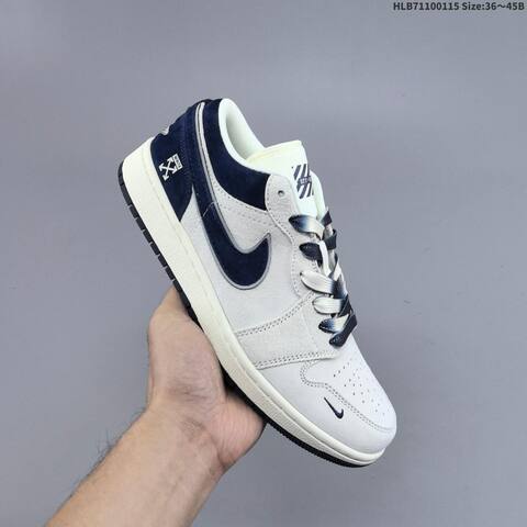 Nike Air Jordan 1 Low White Light Grey Black EU 36 45 Basketball - Unisex (BS-66964)