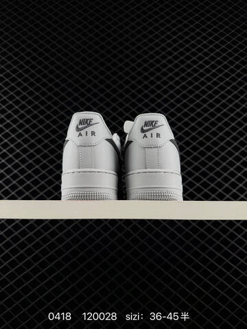 Nike Air Force 1 07 Wolf Grey With Black Swoosh EU 36-45 Half Sizes Available Lifestyle - Unisex (BS-72029)