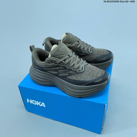 HOKA ONE ONE Bondi 8 TS CAGED TPU Black Grey EU 36-45 Running Shoe Running Sneakers - Unisex (BS-69384)