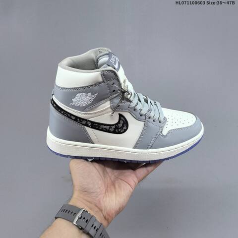 Jordan Air Jordan 1 High Dior White Grey EU 36-47 Basketball - Unisex (BS-65815)