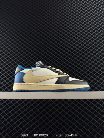 Jordan Travis Scott x Air Jordan 1 Low DM7866-100 Yellow Grey Blue Pink White Beige EU 36-45 Sneaker - Unisex (BS-80663)