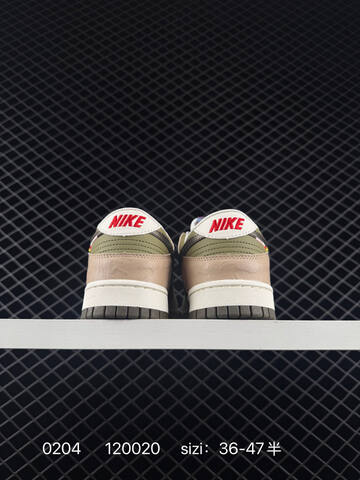 Nike Dunk SB Beige Olive White With Dark Brown Swoosh And Red Accents 36-47 5 Skate - Unisex (BS-72821)
