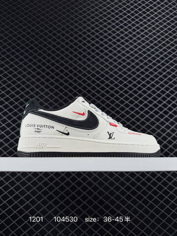 Nike Air Force 1 Off White Navy Blue Orange Red EU 36-45 Sneaker - Unisex (BS-80133)