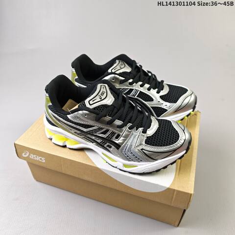 ASICS GEL-KAYANO 14 Black Silver Neon Yellow EU 36-45 Running Shoe Running Sneakers - Unisex (BS-69327)