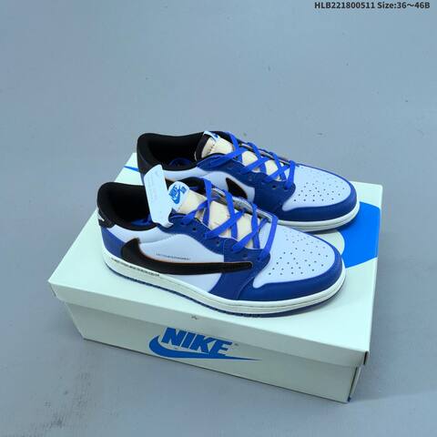 Nike Air Jordan 1 Low OG SP x Travis Scott x Fragment White Blue Black EU 36-46 Lifestyle - Unisex (BS-65995)