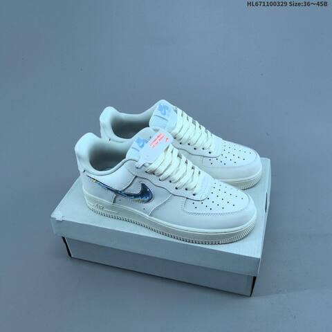Nike Air Force 1 07 Light Beige Dark Brown Off White Blue EU 36-45 Sneaker - Unisex BS-61059