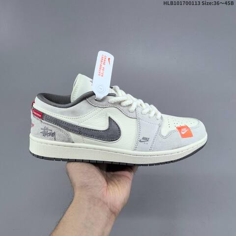 Nike Air Jordan 1 Low Navy Blue White Gray EU 36 45 Lifestyle - Unisex (BS-66994)